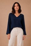 BLUSA MANGA SINO MARINHO